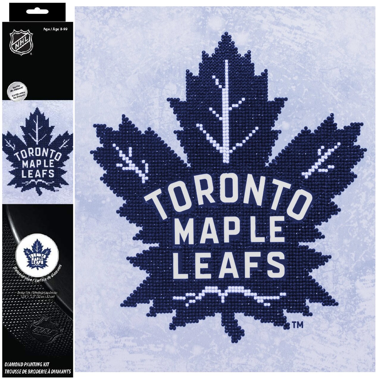 Diamond Dotz NHL Toronto Maple Leafs Hockey Diamond Painting Kits for Adults - Diamond Art Kits a Relaxing Creative Craft Kit with Dotz Gems 12.6x 12.6